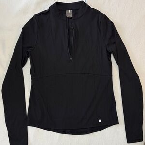 Calia Half Zip Active Black Long Sleeve Top